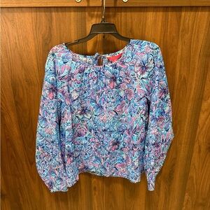 NWT Lilly Pulitzer Rilynn Shells & Bells Blouse, Size XL